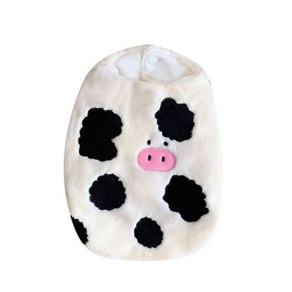 Pet Dog Clothes Autumn Outfit Cute Cow-print Vest Cotton-padded Coat