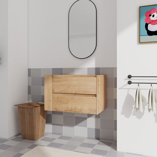 30" Wall Mount Bathroom Vanity with Soft Close Drawer (Without Basin)