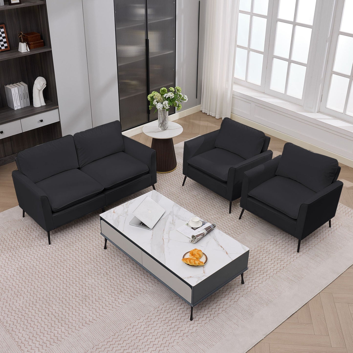 Upholstered Loveseat, For Living Room