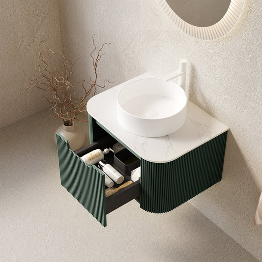 DINA 24" Bathroom Vanity & Sink, Floating Curved Edges
