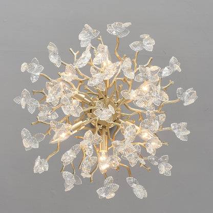 6-Light Chandelier Crystal Ceiling Lamp - Gold Finish