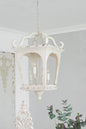 4 Light Wood Chandelier, Hanging Light Fixture With Adjustable Chain For Kitchen, Bulb Not Included - Cream White