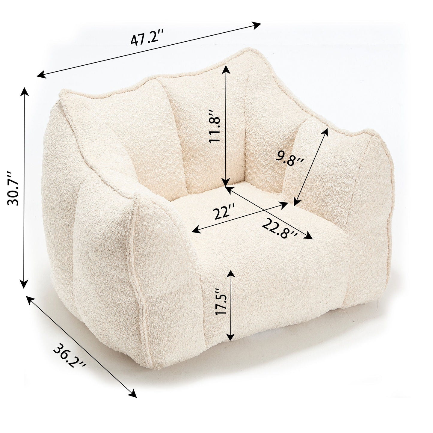 Comfortable Chenille Sofa Chairs With Highly Resilient Foam