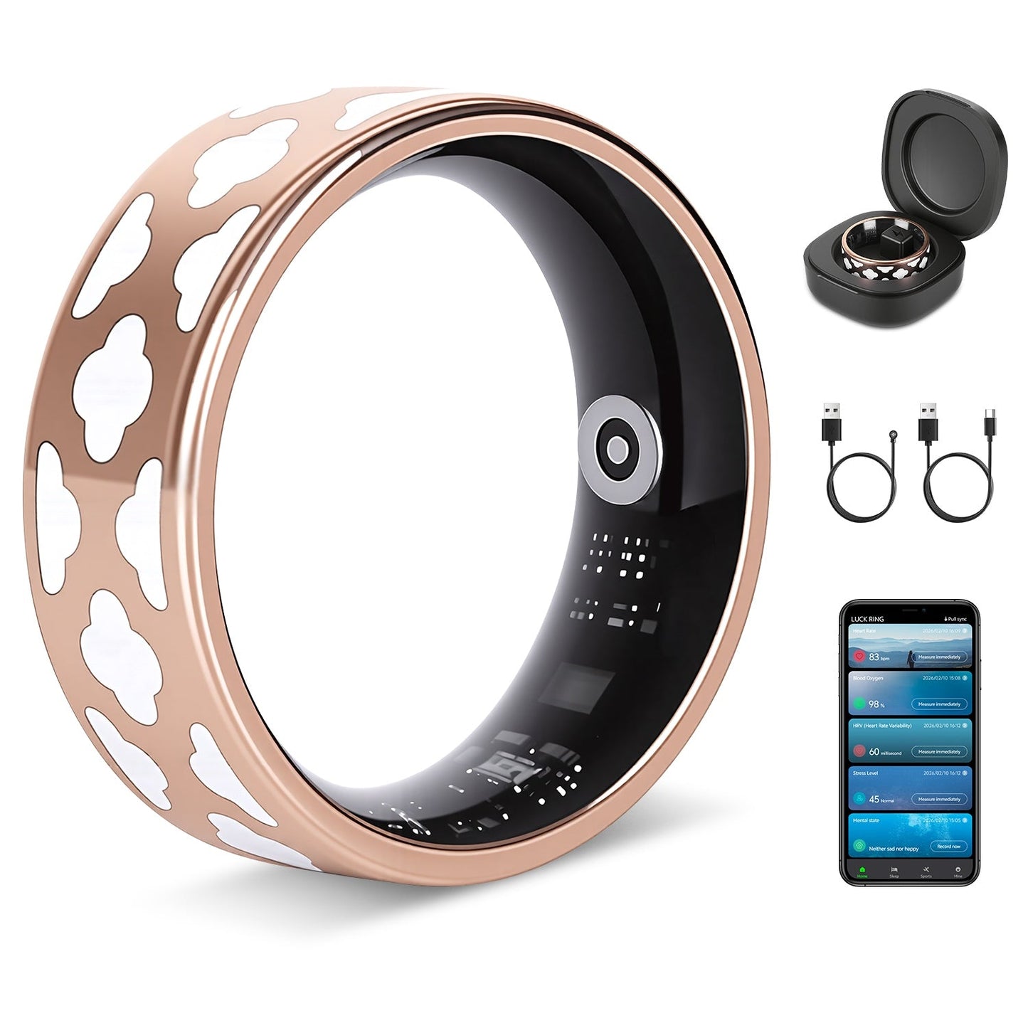 Smart Ring Health Tracker with Sleep & Fitness Monitoring