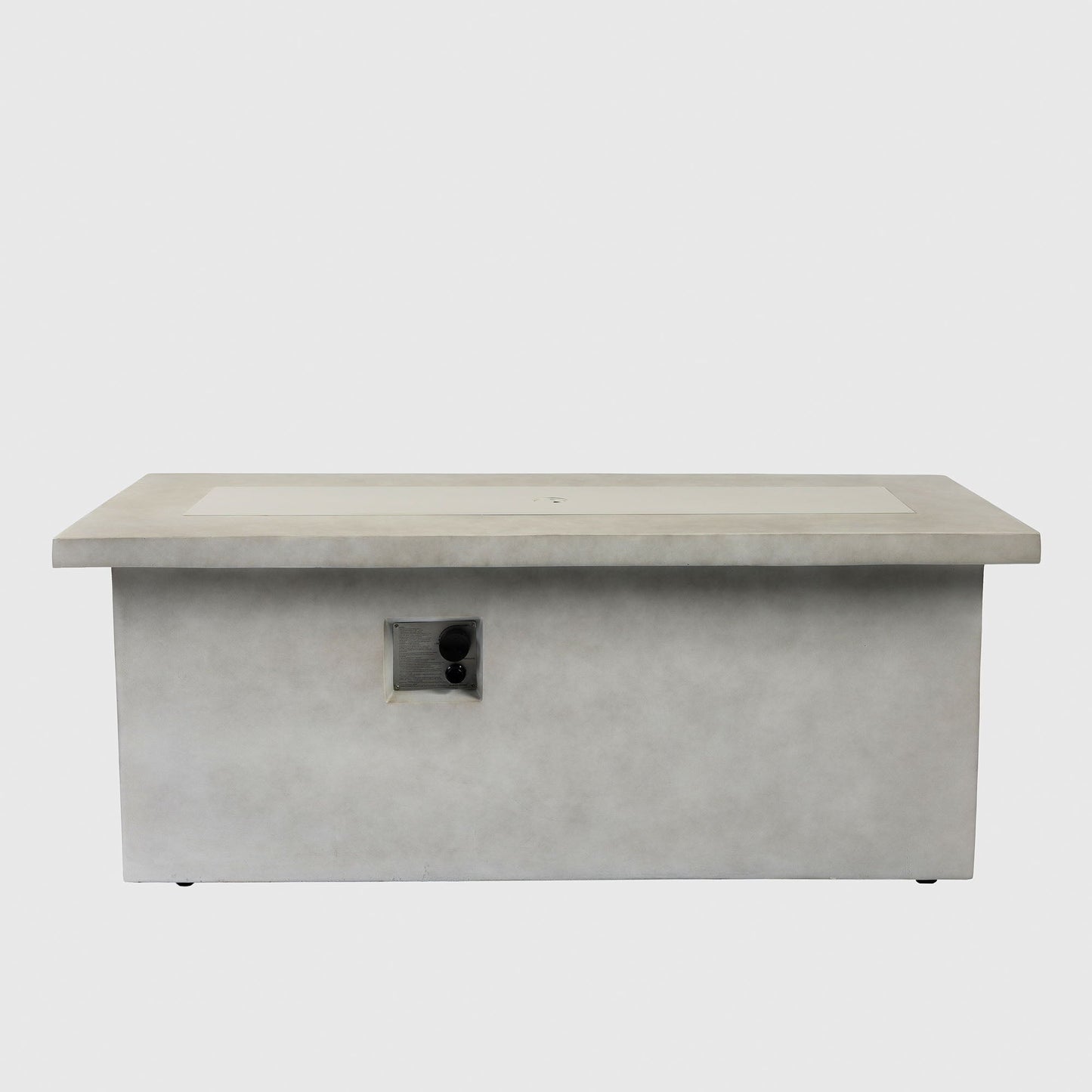 Rectangular Propane Gas Fire Pit Table With 60000 Btu For Outdoor Spaces - Light Gray