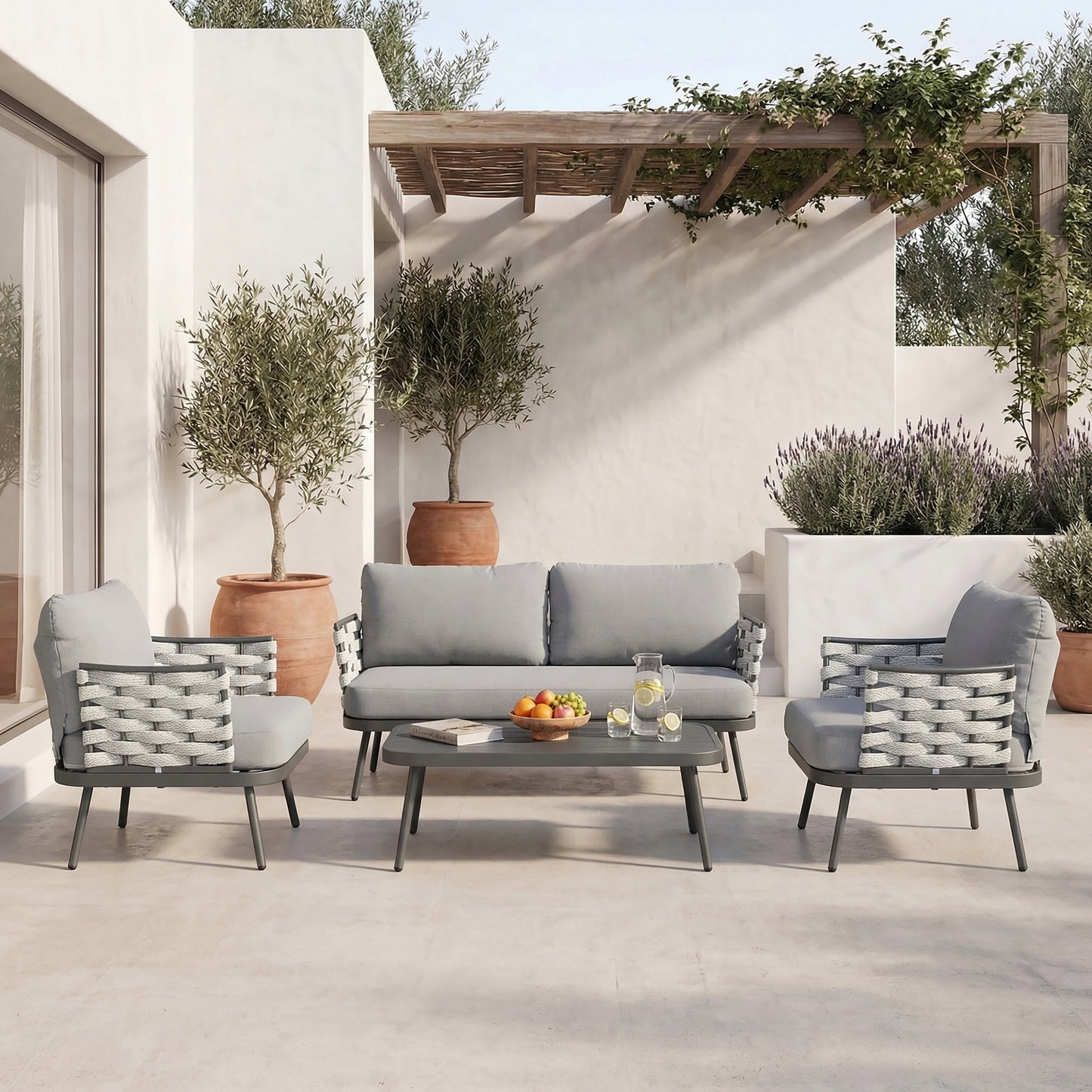 Mariano Steel 4-Pieces Conversation Set