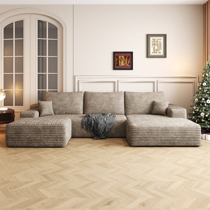 107" Cloud Sectional Sofa with Ottoman