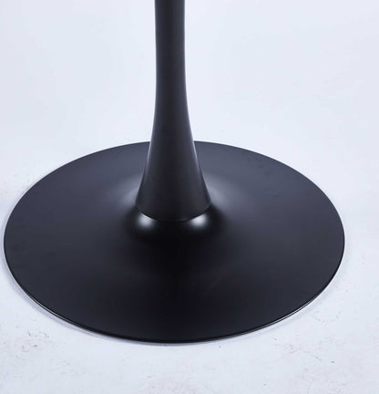 Table Mid-Century Dining Table For 4-6 People With Round Table Top, Pedestal Dining Table, End Table Leisure Coffee Table