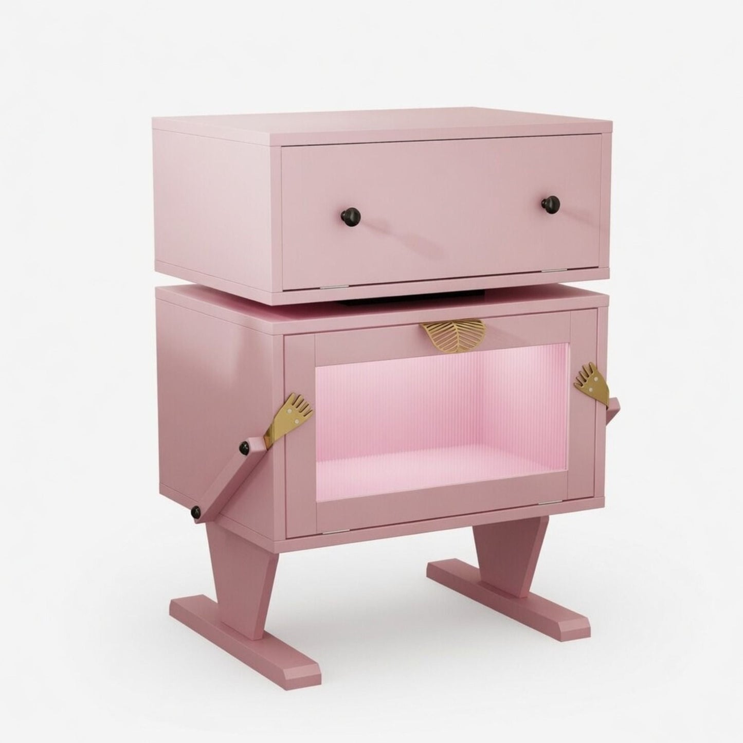 Robot LED Nightstand With 360° Rotating Drawer