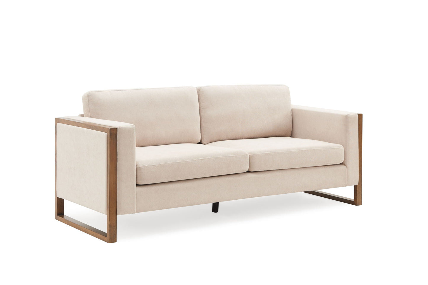 Modern 3-Seater Sofa With Solid Wood Legs