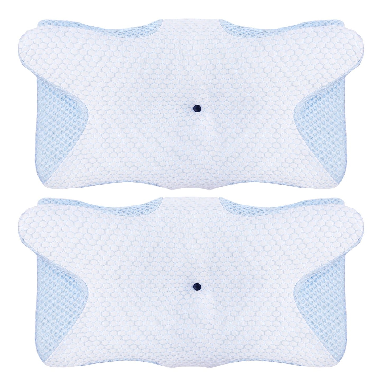2Pcs Memory Foam Pillow Neck Support Pillow for Pain Relief Sleeping Ergonomic Contour Orthopedic Support Side Back Stomach Sleeper