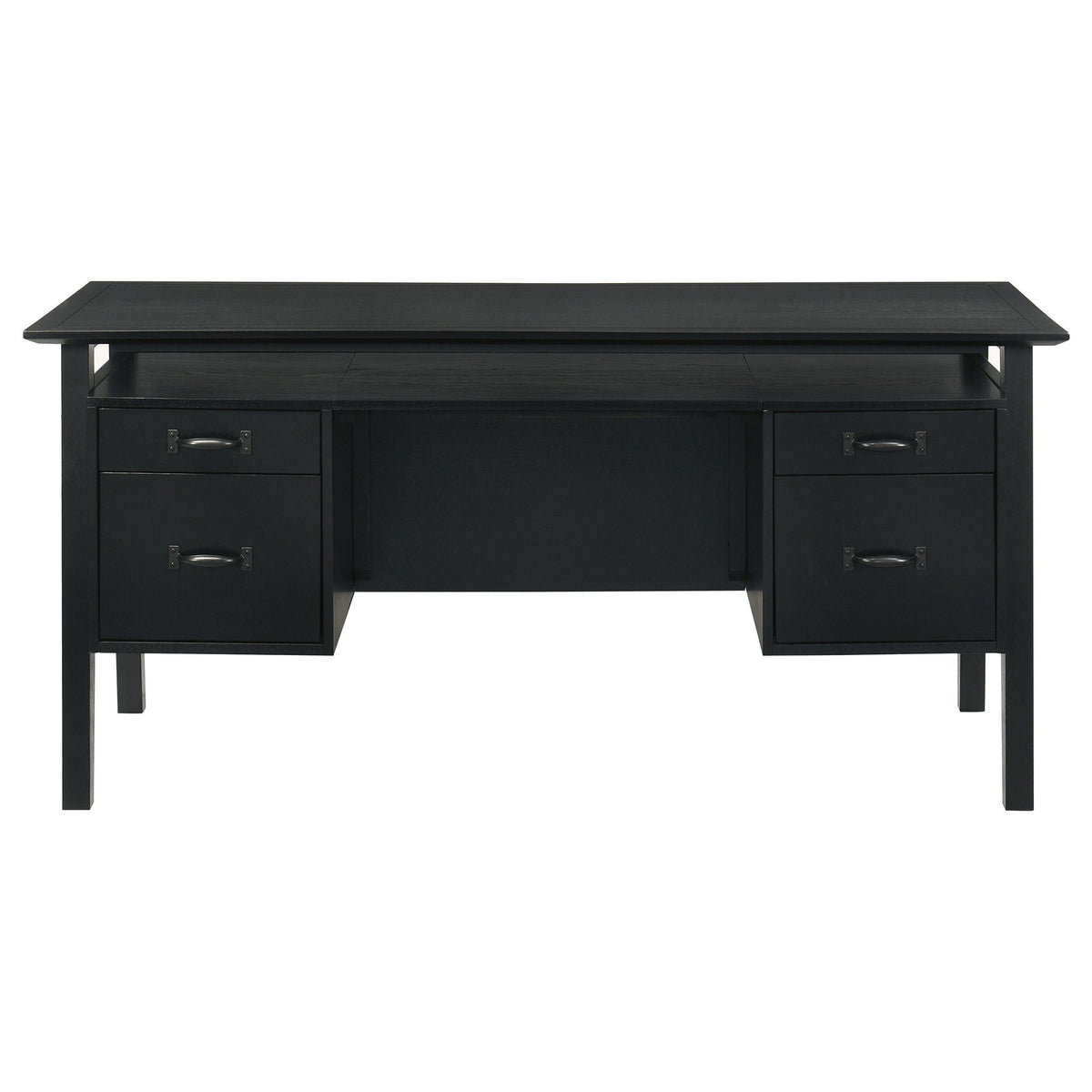 Goodson 64-inch 4-Drawer Double Pedestal Computer Desk Black