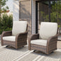 Patio Wicker Rocking Swivel Glider Rocker Chair Set of 2 for Porch
