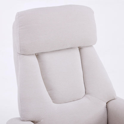 Upholstered Heated Massage 360° Swivel Accent Chair With Ottoman