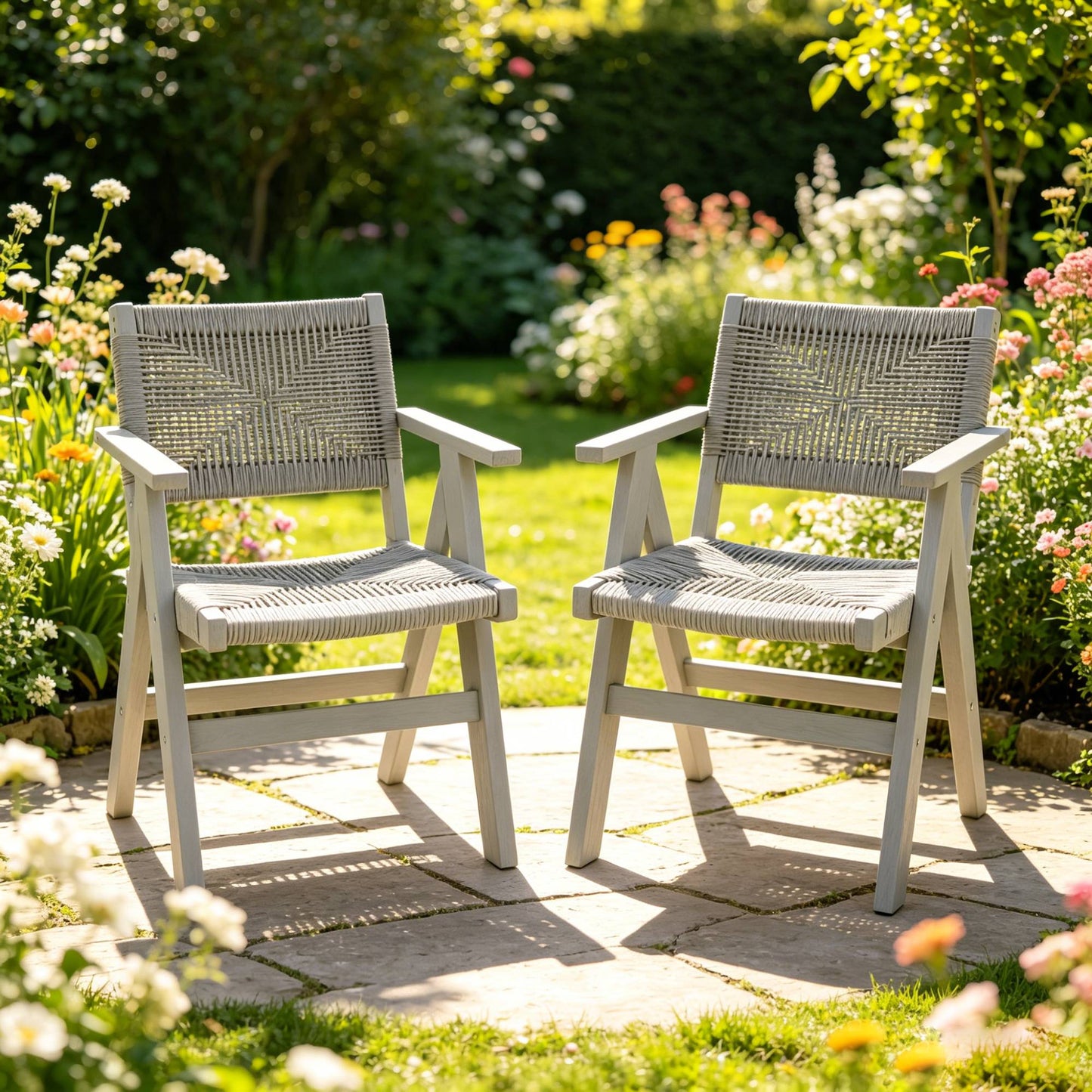 2 Piece HIPS All-Season Dining Chair Suitable For Garden Dinners & Versatile Outdoor Eating Spaces