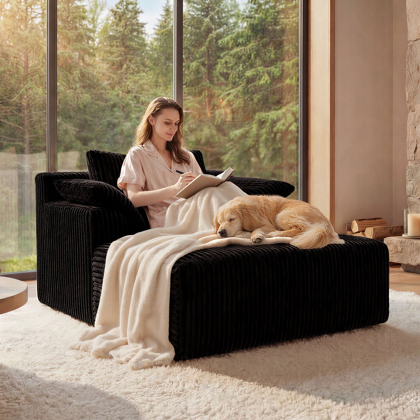 Chaise Lounge Chair, Deep Seat Sleeper Couch For Living Room
