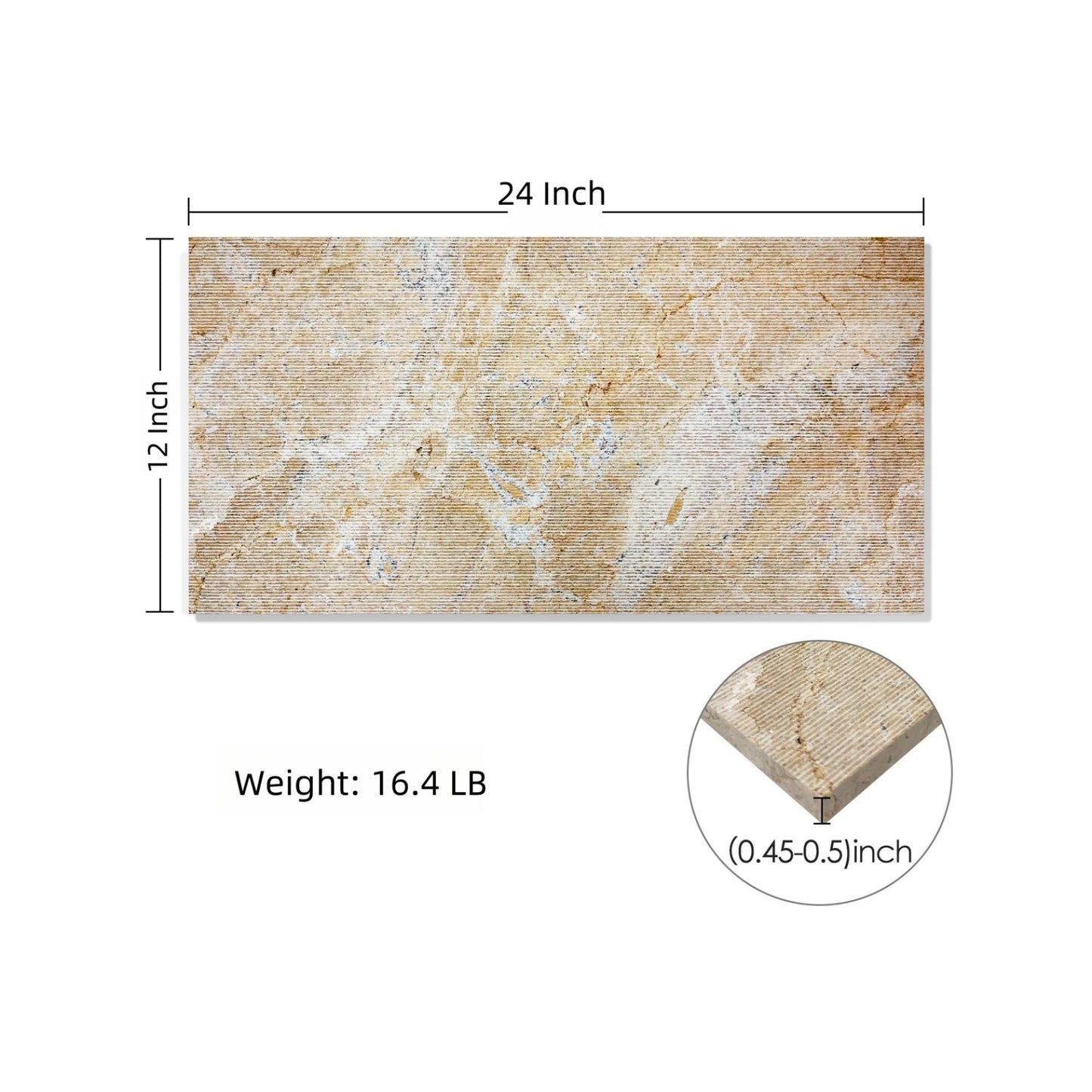 Textured Finished, 3D Tiles For Wall Decoration (Set of 4)