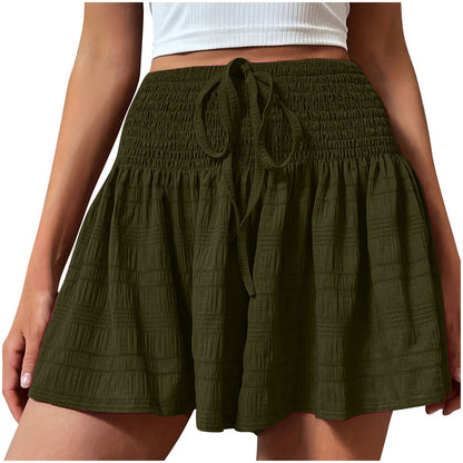 2026 Cross-Border European And American Women's Summer Fashion Solid Color Drawstring Sports Shorts