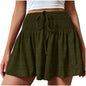 2026 Cross-Border European And American Women's Summer Fashion Solid Color Drawstring Sports Shorts