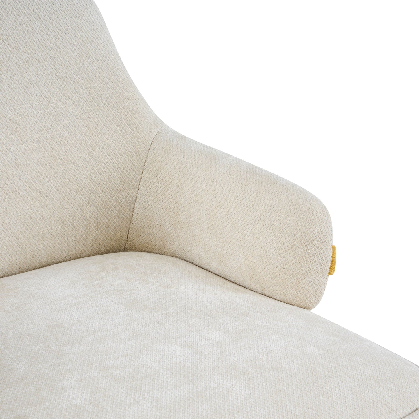 Indoor Dining Chair Set of 2 with Sturdy Frame - Beige / Yellow