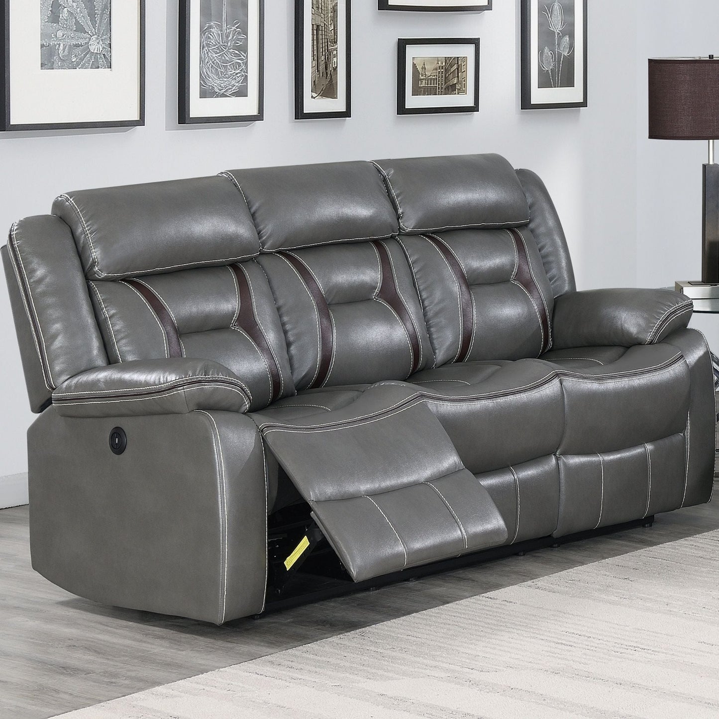 Living Room Set With Pillow Armrest And Tufted Backrest