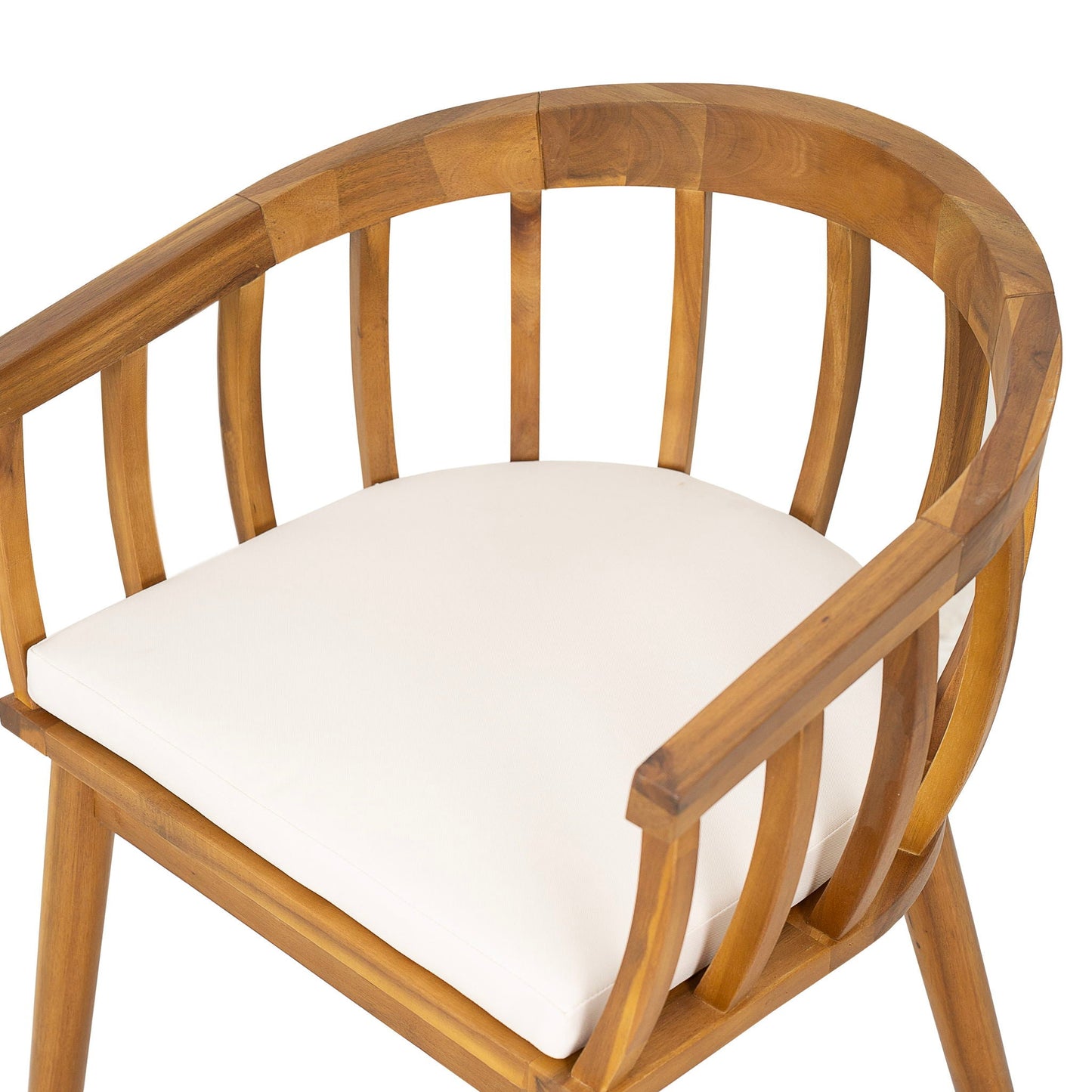 Klismos Dining Armchair (Set of 2) - Teak / Beige
