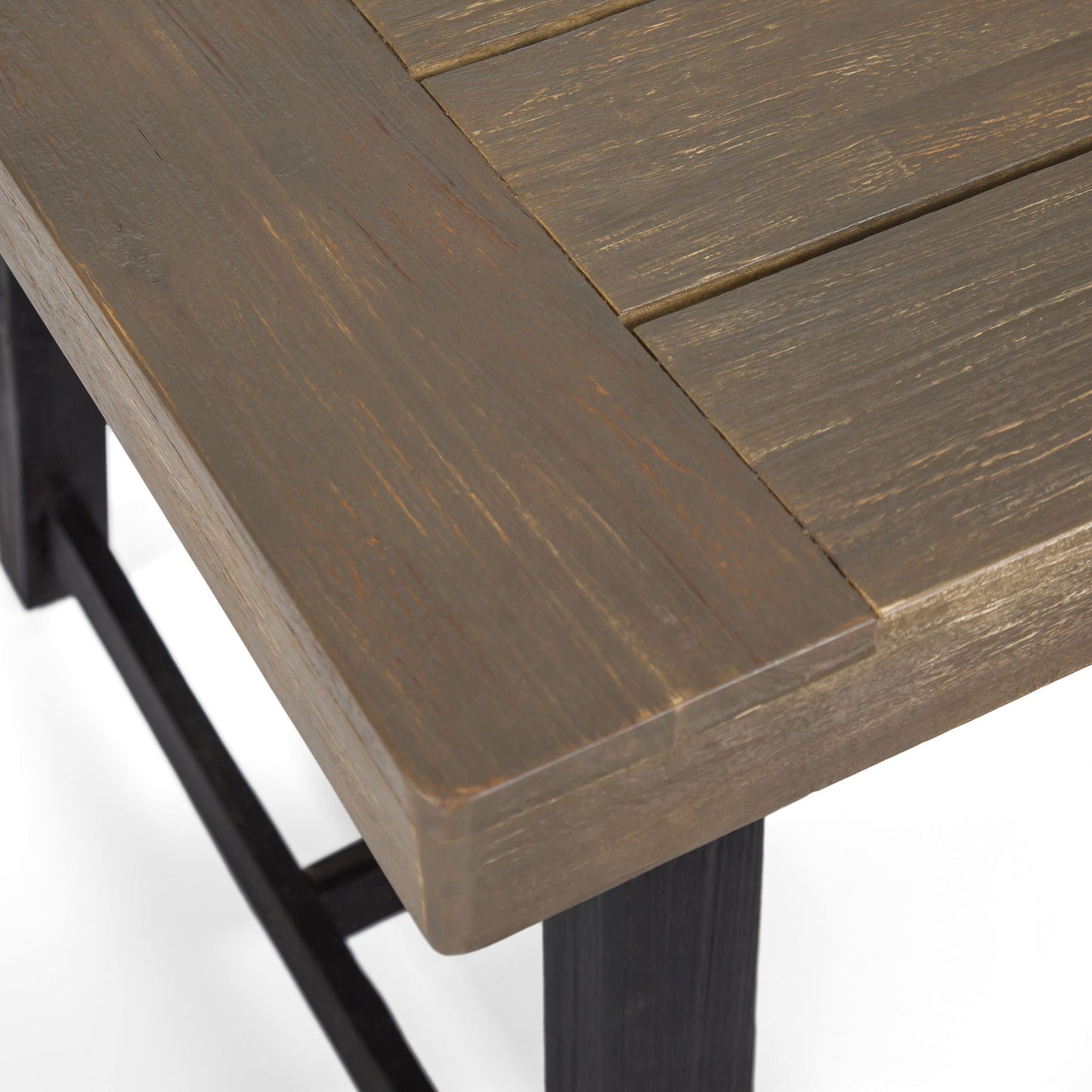 Cloud Outdoor Bench With Acacia Wood Frame And Slat Panel Design