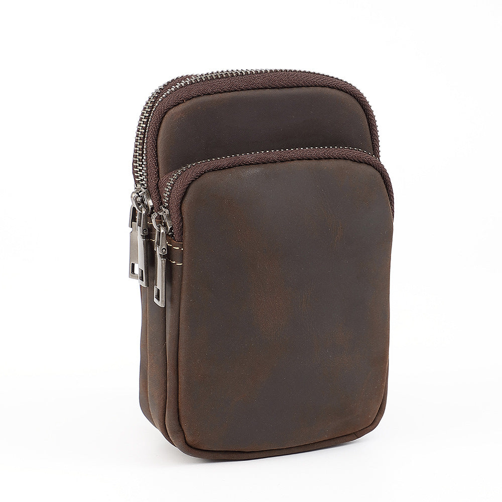 Genuine Leather Mens Cowhide Durable Work Belt-Powered Bag