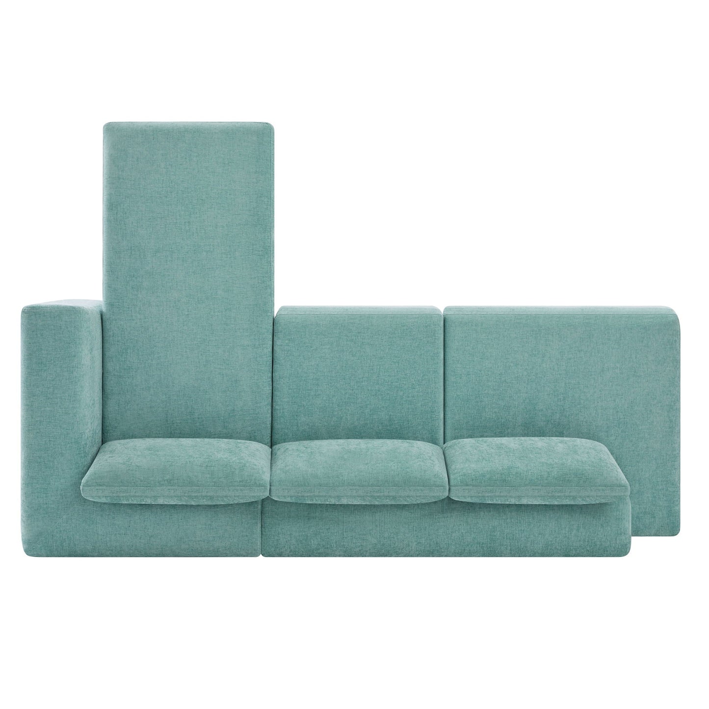 L-Shaped Modular Sofa With Double Layer Cushion