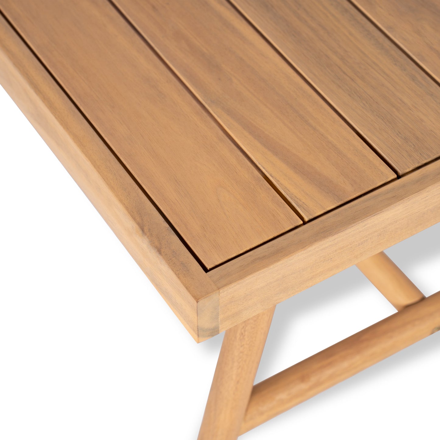 Patio Acacia Wood Chat Set, Club Chair + Coffee Table with Water-resistant Cushion