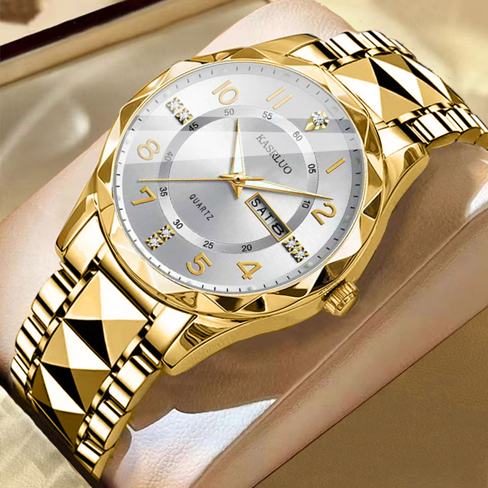 Men's Dual Calendar Fashion Waterproof Luminous Quartz Watch