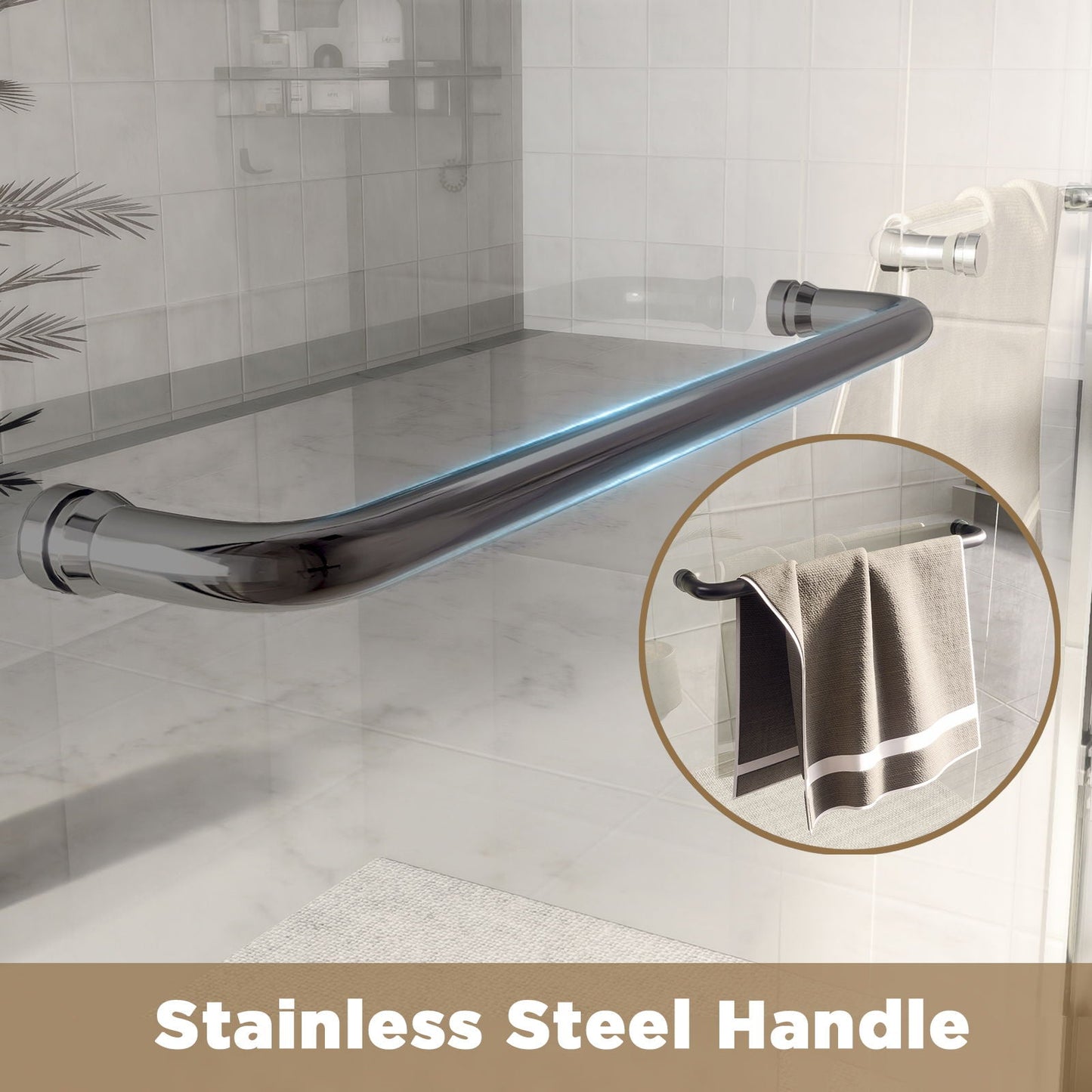 Double Sliding Shower Door With Explosion Proof Film