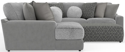 Canyon - 4 Piece Sectional With Cuddler Seat Cushions, Included Accent Pillows And Cocktail Ottoman (Left Side Facing Chaise) - Platinum