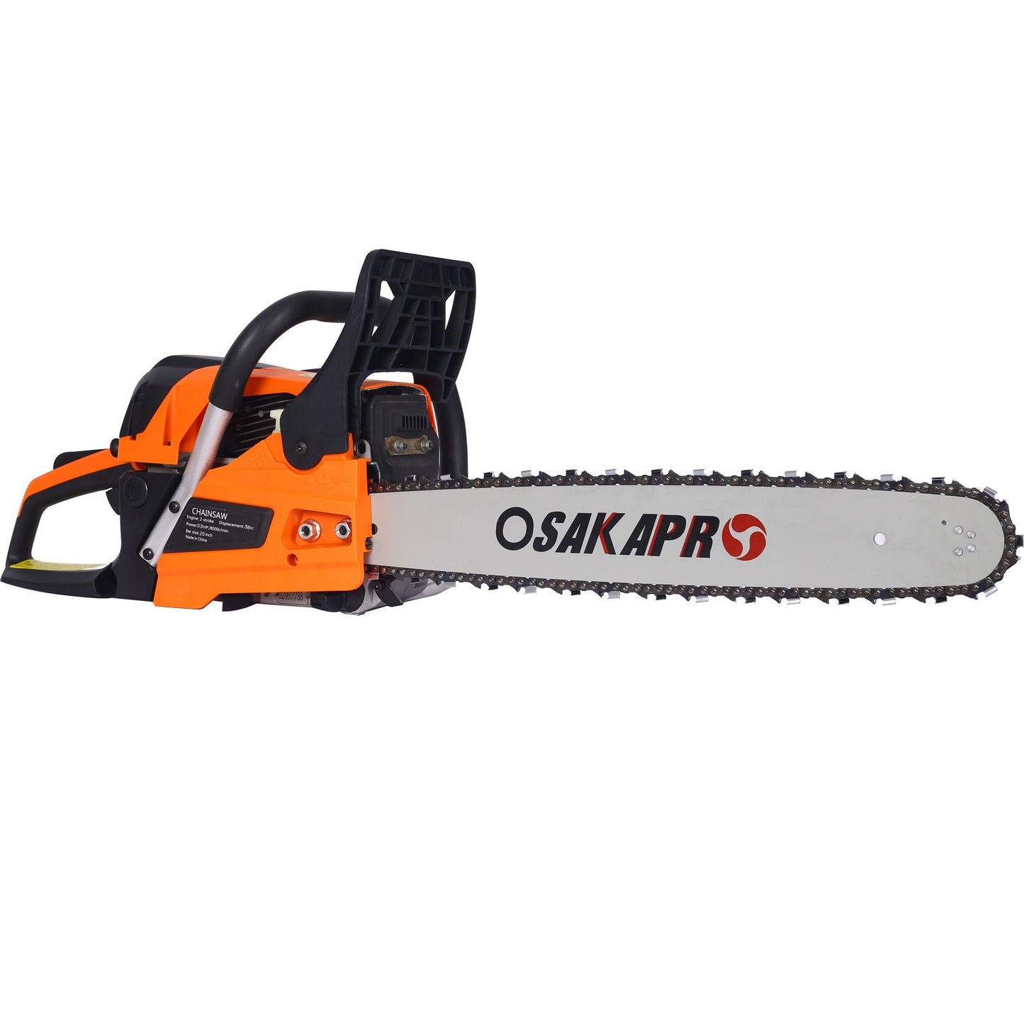 58Cc Gasoline Chainsaw 20" For Tree And Wood Cutting Epa Compliant - Orange