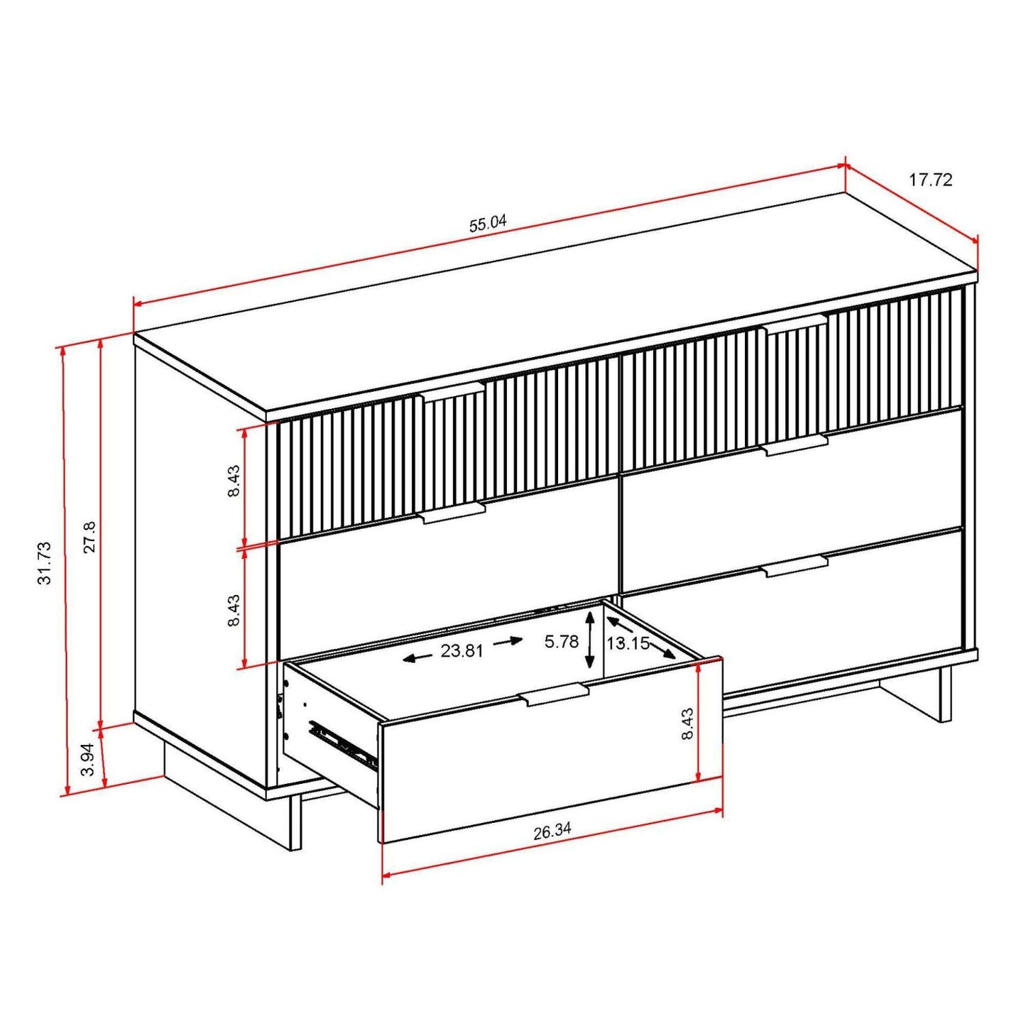 Granville - Dresse With 6 Drawers