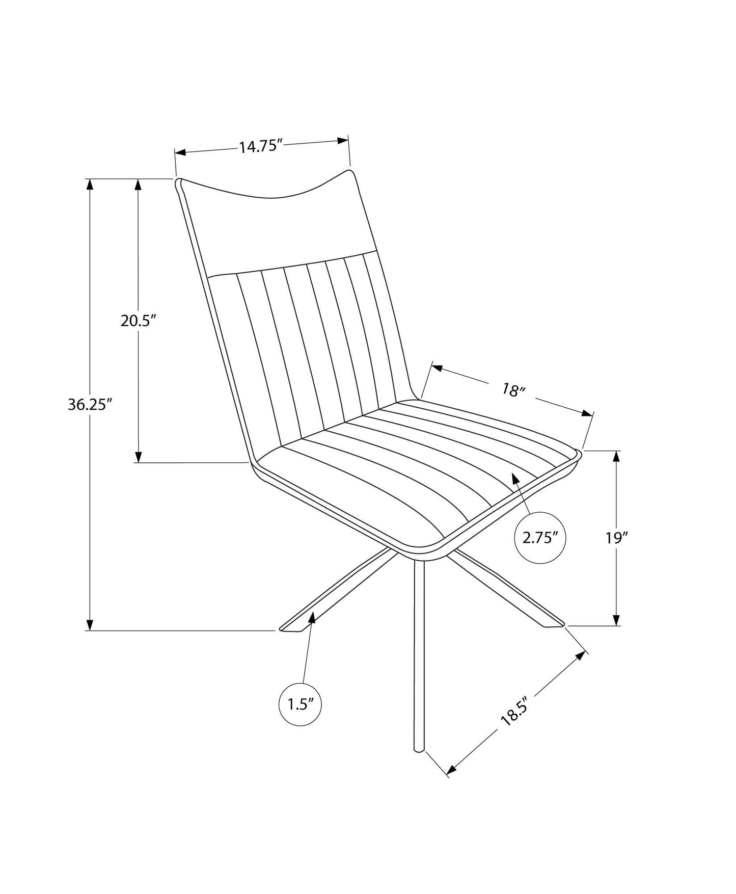 Dining Chair, Side, Upholstered For Dining Room, Modern