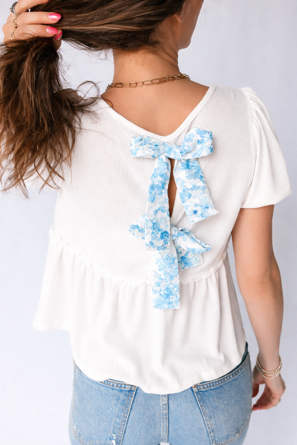 Lilliana Bubble Sleeve Peplum Top