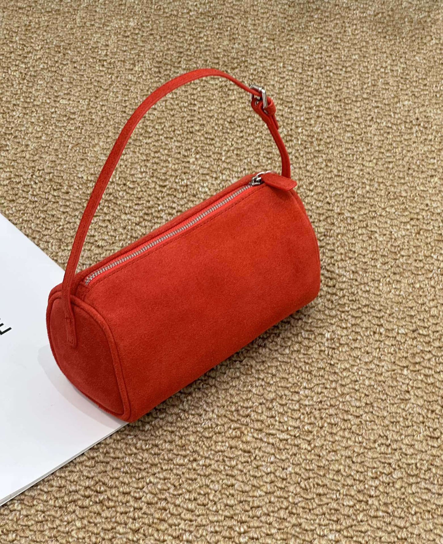 Retro Matte Cowhide Small Bag New Autumn And Winter Versatile Elegant Pencil Case Bag High-End Casual Genuine Leather Handbag