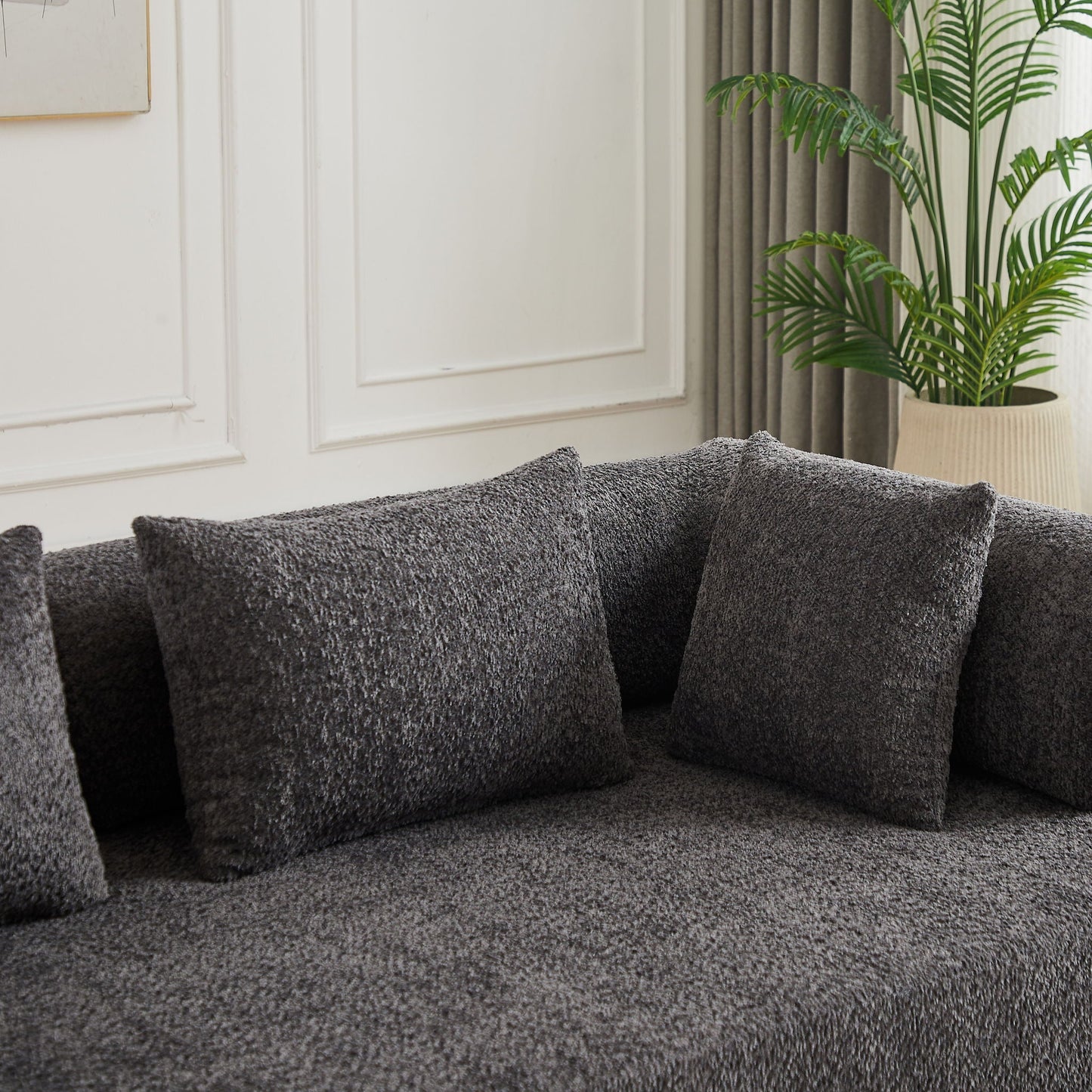 Convertible Sleeper Sofa Bed With Cylindrical Pillow