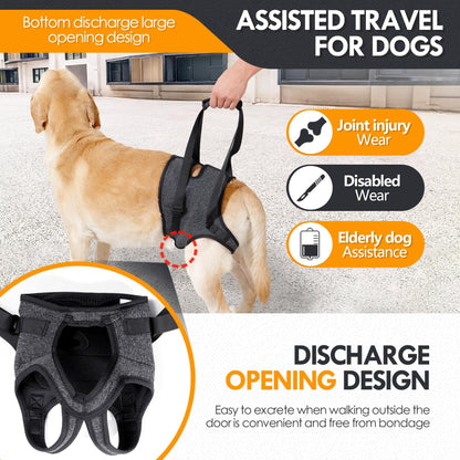 Adjustable Dog Lift Harness, Dog Sling For Large Dogs Lift Support And Rehab Harness For Weak Rear Legs, Soft Hind Leg Support Helps Senior, Injured, Disabled And After ACL Surgery Dogs
