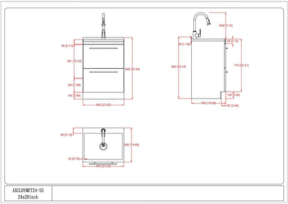 Metro - Laundry Cabinet & Faucet And Stainless Steel Sink