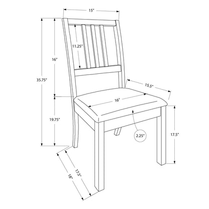 Dining Chair, Side, Upholstered For Dining Room, Transitional (Set of 2) - Brown