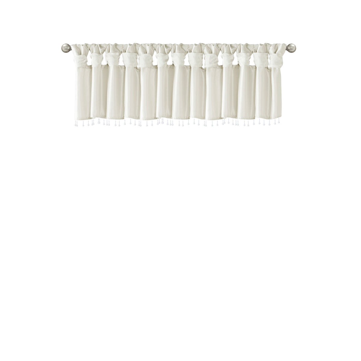 Lightweight Faux Silk Valance With Beads