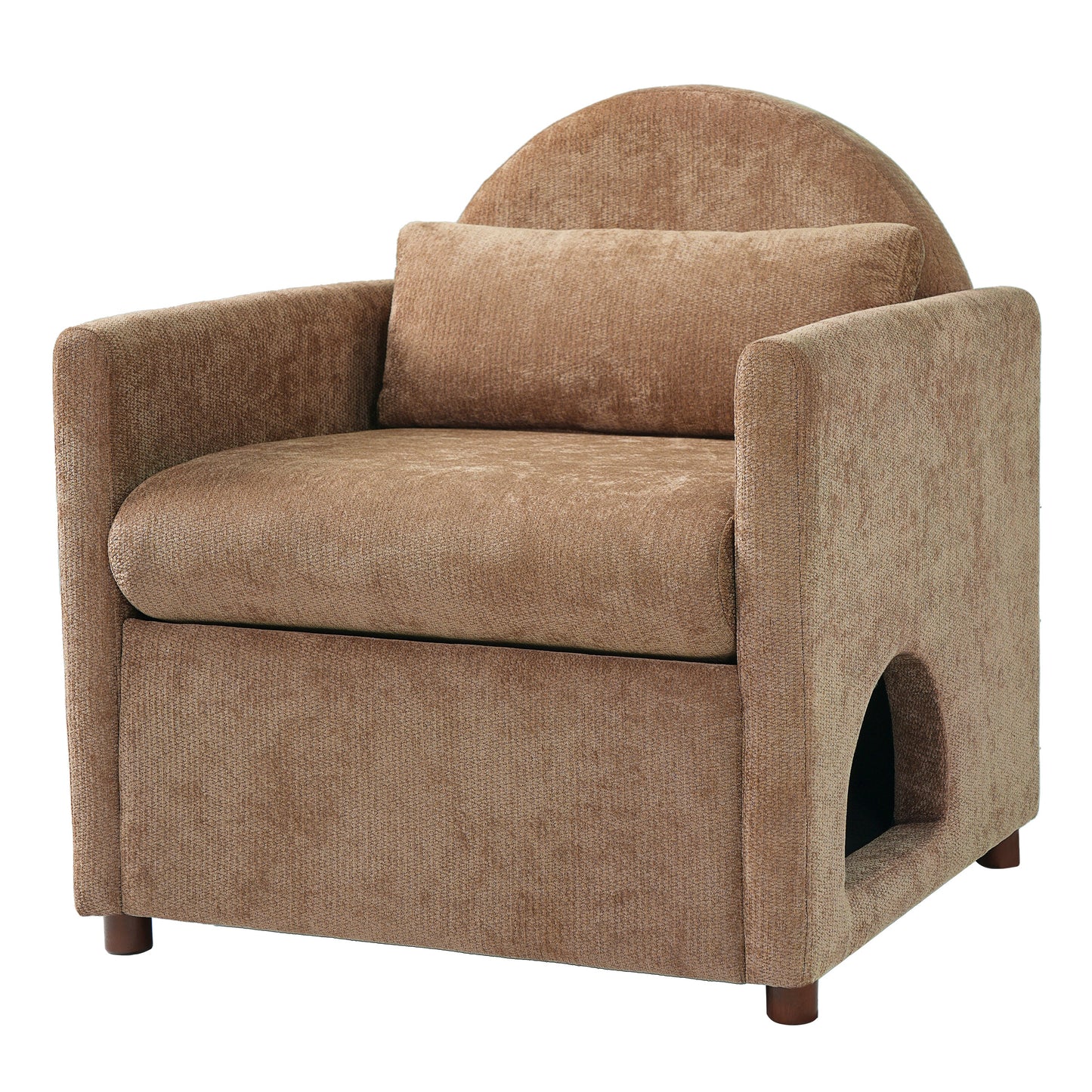 Coffee Pet Friendly Accent Chair with Hidden Pet Nook