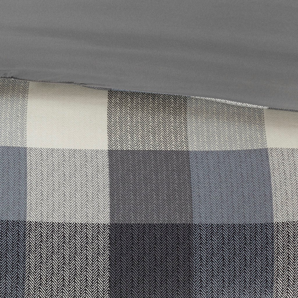 7 Piece Herringbone Comforter Set Grey King