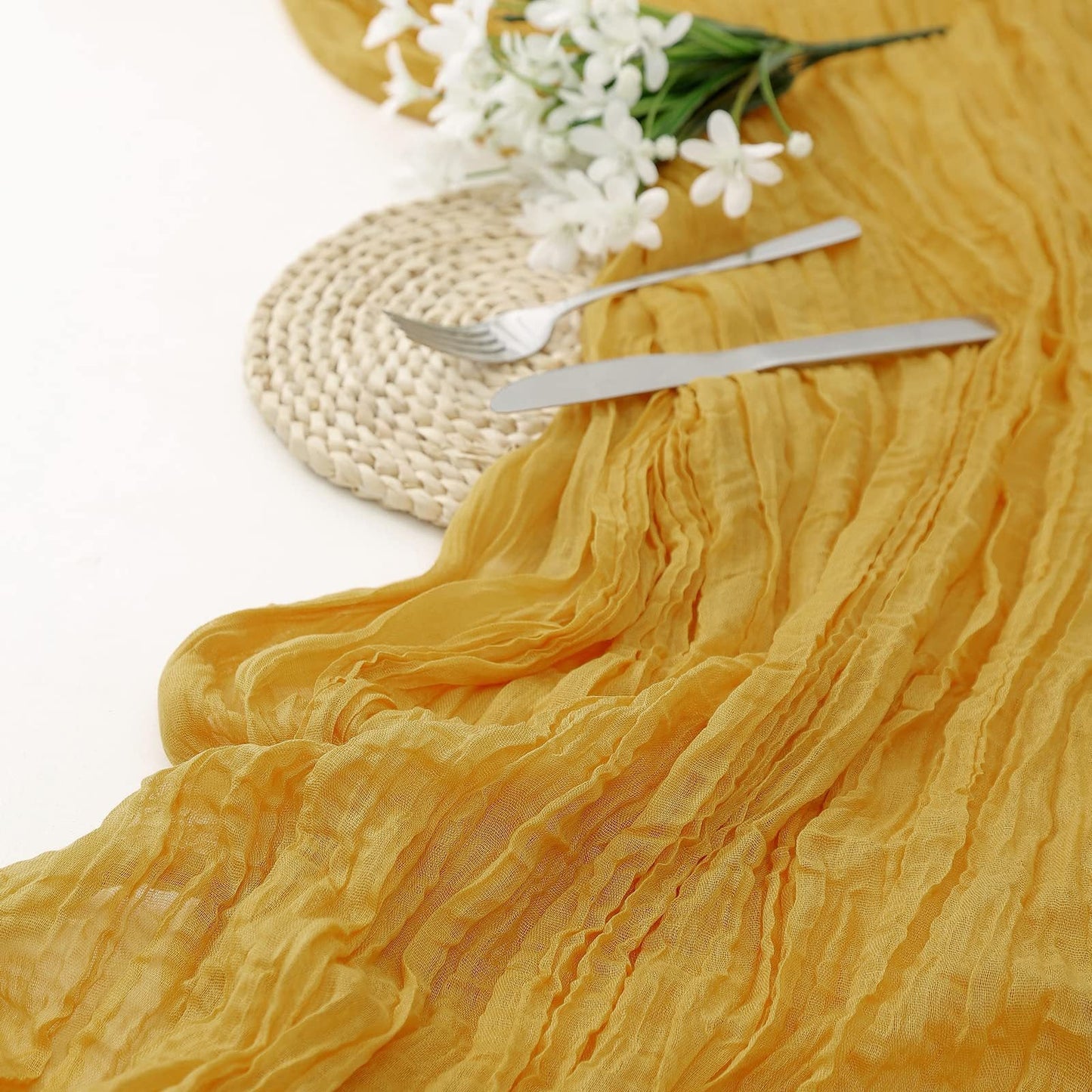 Balinese Crinkle Table Flag Boho Twist Tablecloth