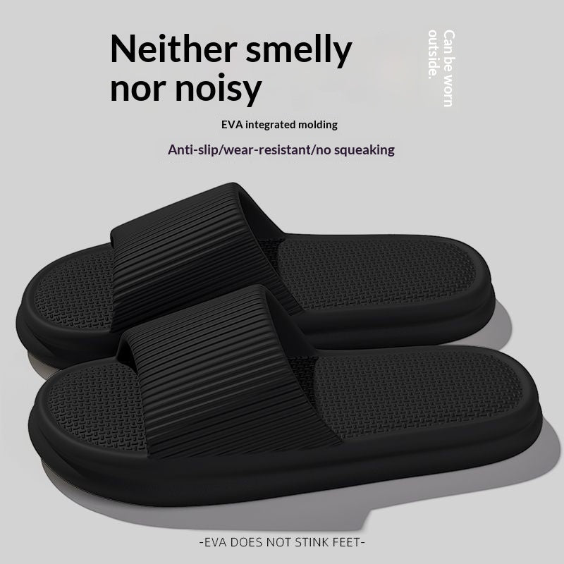 Minimalist Home-use Bathroom Slippers With A Plush Cushioned Feel For Men