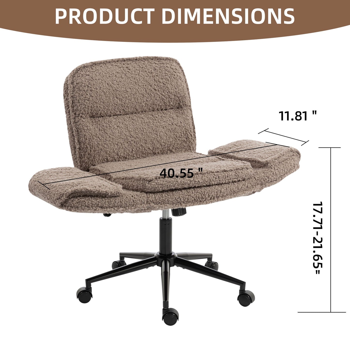 Criss Cross Swivel Desk Chair With Adjustable Armrests & Wheels For Home Office