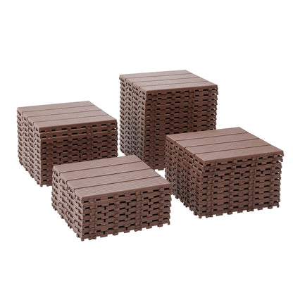 Interlocking Plastic Deck Tiles, Waterproof Outdoor / Indoor Patio Flooring