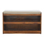 Pull Out Shoe Bench - Chestnut / Mud Linen